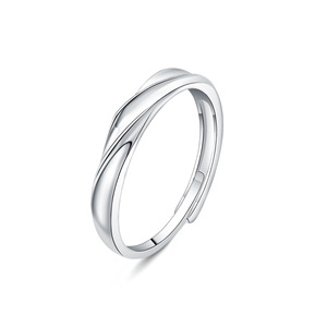 Bague <span class=keywords><strong>de</strong></span> mariage 2026 « Amour Entrelacé » style mignon pour fête, motif croix et rivière d'amour, en argent sterling 925, bagues <span class=keywords><strong>de</strong></span> couple - Product Image 6