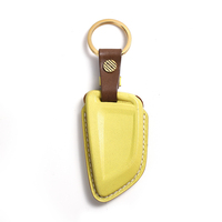 Porte-clés en cuir cousu main avec anneau en laiton, étui de protection pour clé de voiture télécommandée, couleur personnalisée, vente en gros