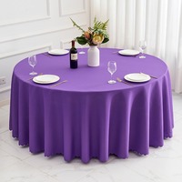 Nappe Ronde Personnalisée en Polyester Couleur Unie Rose Violet Élégante Décorative 120 Pouces pour Mariage, Événement, Banquet, Fête