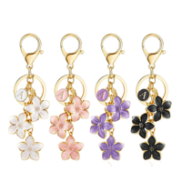 Nouveaux produits du commerce extérieur sur AliExpress : pendentif fleur, porte-clés, 26 lettres, sac, clé de voiture