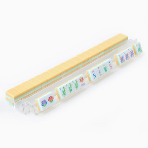 Juego de Mahjong Estadounidense Compatible con las Reglas de la NMJL, 160 Piezas, Fichas Acrílicas de Lujo Color Amarillo Limón, Apto para Juegos Sociales en Azoteas - Product Image 4
