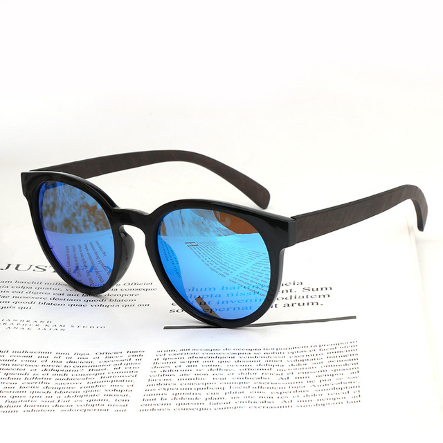 Amazing Ready to Ship Custom Brand Round Fashion Women Wood Arms Sunglasses Unique