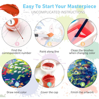 Kit de Peinture Acrylique DIY Personnalisé OEM Paysage Étang de Lotus d'Été par Numéros, Style Créatif Fait Main, Impression Numérique, Décoration Murale