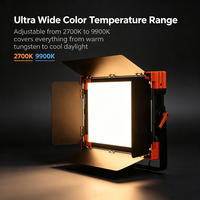 Jixio LED-RGB200 200W Panneau lumineux de studio 3300 LED Ra97 TLCI98 Bi-couleur DMX/APP V-Mount Sans ventilateur Alliage d'aluminium 100-240V
