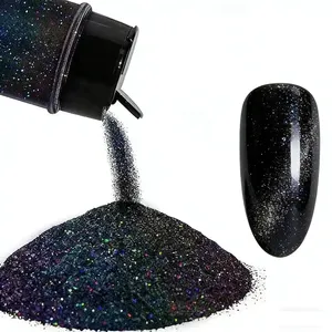 Paillettes holographiques extra fines 3D en plastique vert turquoise 50 g/1,76 oz 0,2 mm Résine époxy pour les arts, l'artisanat, les ongles et la fabrication de bougies - Product Image 3