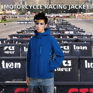 Nouvelle veste softshell en PU pour équipe de course moto, uniforme d'automne-hiver pour adultes, unisexe, tenue de piste, chaude et coupe-vent - Product Image 2