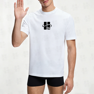 T-shirts décontractés pour hommes, broderie personnalisée de haute qualité, impression sérigraphique, 50% coton 50% polyester, vente en gros - Product Image 2