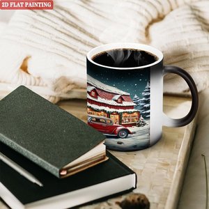 Study Room Simple Desktop Drink Mug Frosted Black 11oz Ceramic Heat Color Changing <b>Magic</b> <b>Cup</b> - Product Image 3