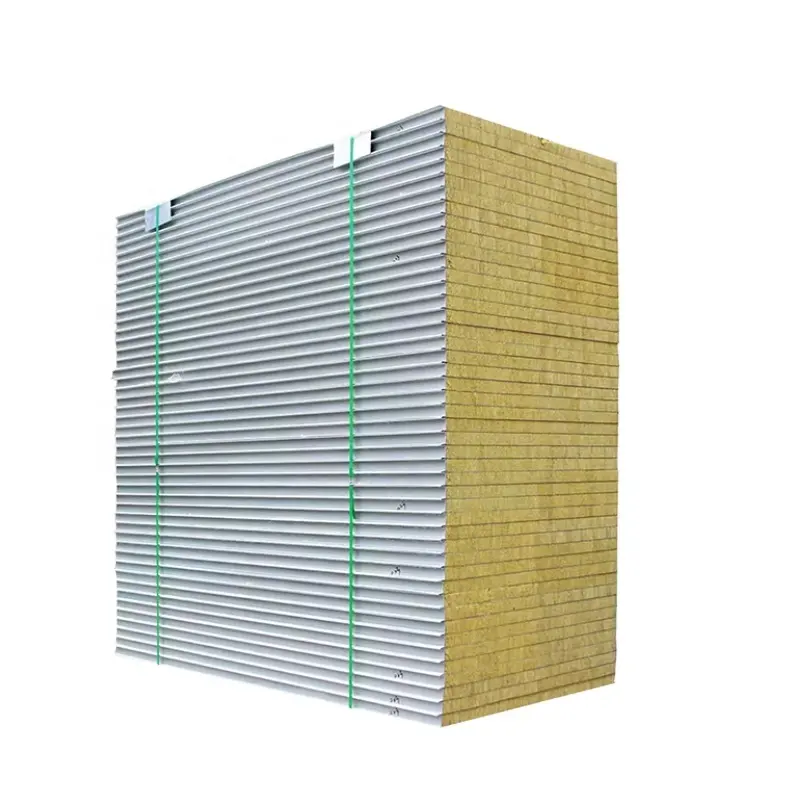 Rock wool sandwich wall panel insulation sandwich board aluminum roofing panel fireproof sandwich panels