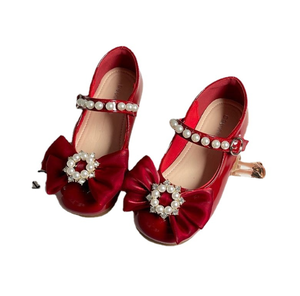 Zapatos de Vestir para Niñas, Primavera y Otoño, Nuevos Zapatos de Cuero Rojo Coreanos con Suela Suave para Niñas, Zapatos de Princesa - Product Image 6