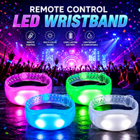 Bracelet LED avec logo personnalisé, éclairage multicolore, télécommande sans fil, pour concerts, festivals, événements promotionnels, Longstargift