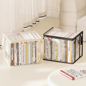 Transparent Waterproof PVC <b>Book</b> Storage <b>Box</b> Foldable With Handle Large Capacity Student Organizer Rectangle Office Storage Bag - Product Image 4