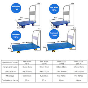 Beban plastik pekerjaan berat Flatbed Push <span class=keywords><strong>Cart</strong></span> <span class=keywords><strong>Dolly</strong></span> lipat Platform troli tangan - Product Image 2