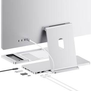 Hub USB-C PULWTOP pour iMac 24 pouces M1/M3/M4 avec boîtier SSD M.2, USB-A/C 3.2 10 Gbps, 2 USB-A 2.0, SD/TF Argent - Product Image 1