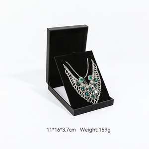 กล่องเครื่องประดับสีดำราคาขายส่งออกแบบโลโก้ที่เรียบง่ายสำหรับต่างหูสร้อยคอแหวนบรรจุภัณฑ์ - Product Image 6