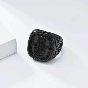 แหวนสแตนเลสไขว้เครื่องประดับผู้ชายชุดประจำวันดีไซน์ย้อนยุค - Product Image 2