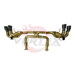 Conjunto de Silenciador Valvetronic Dorado Electrochapado de Grado Premium Vortex con Servomotor para Chevy Corvette C8 Stingray 6.2L Mod - Product Image 4