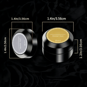 Gel de peinture à ongles métallique 9 couleurs, effet miroir haute brillance, imperméable, gel liner argent <span class=keywords><strong>et</strong></span> or pour le dessin d'art sur ongles <span class=keywords><strong>et</strong></span> la conception de <span class=keywords><strong>manucure</strong></span> - Product Image 6