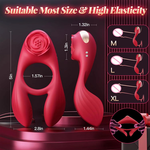Anello Vibrante per <span class=keywords><strong>Pene</strong></span> con <span class=keywords><strong>Stimolatore</strong></span> Testicolare a Forma di Rosa Biyi Semen Locking Ring - Product Image 5