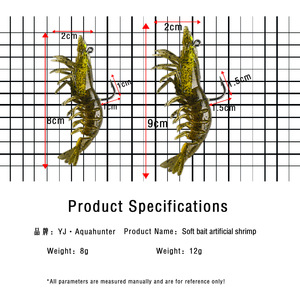 Señuelo de camarón biónico suave YJL197, realista en 3D, para pesca de lubina en agua dulce y salada - Product Image 4