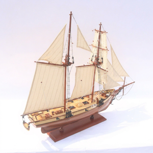 Maqueta de Barco de Madera Hecha a Mano - Réplica a Escala del Barco de Carreras Navegador de 1847, Decoración de Oficina, Harvey - Product Image 1