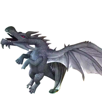 Dragon noir gonflable géant réaliste sur mesure PDYEAR, personnage du monde magique, imperméable, résistant au soleil, durable