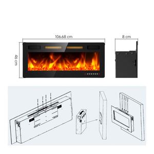Linternas de <span class=keywords><strong>chimenea</strong></span> <span class=keywords><strong>LED</strong></span> lineales de llama de cristal y registro de 8cm ultrafinas de 60 ", Metal eléctrico de 1500W PARA USO HOTELERO - Product Image 3