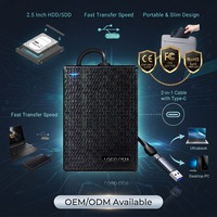 Boîtier externe 2,5 pouces pour disque dur SSD, deuxième baie HDD en aluminium brossé, antistatique, pour étudiants, emballage personnalisé