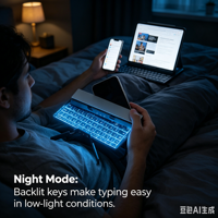 Clavier pour programmeur, ultra-fin, pliable, de poche, sans fil, pour iPhone, iPad, Android, Windows, portable, voyage