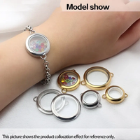 Vente en gros bracelet en acier inoxydable 316L verre flottant médaillon vis torsadée mémoire vivante mettre flottant vivant breloques bijoux