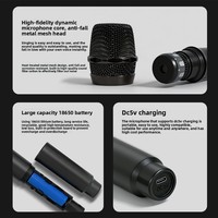 Microphone sans fil TopYun D38 avec carte son, dédié au streaming en direct, haut de gamme, entièrement métallique, professionnel pour le chant, bande U universelle
