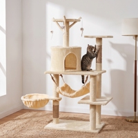 Arbre à chat en bois de grande taille, assemblage rapide sans outils, vente en gros