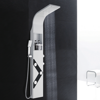 Hfyyl5595 — panneau de douche en acier inoxydable brossé, sans empreintes digitales avec étagère, prix d'usine