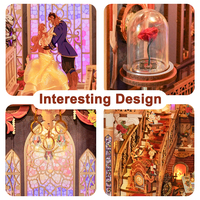 Tonecheer – Vente en gros uniquement : Maison de poupée 3D rotative LED « Rose Enchantée » à monter soi-même, idéale pour les librairies, les boutiques de cadeaux et les fournisseurs à long terme