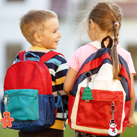 Porte-clés mousqueton en caoutchouc souple et durable pour Noël, personnalisable avec logo couleur, promotion, décoration de fêtes, célébration
