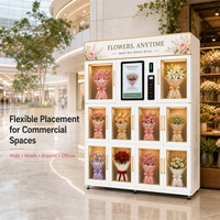 Máquina Expendedora Inteligente de Flores con 10 Puertas, Refrigerada, para Ramos Frescos, para Floristerías, Hoteles y Centros Comerciales