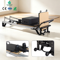 Reformer Pilates en alliage d'aluminium à rail complet avec poulie à roulement de précision, lit de base, couleur personnalisée, équipement de studio