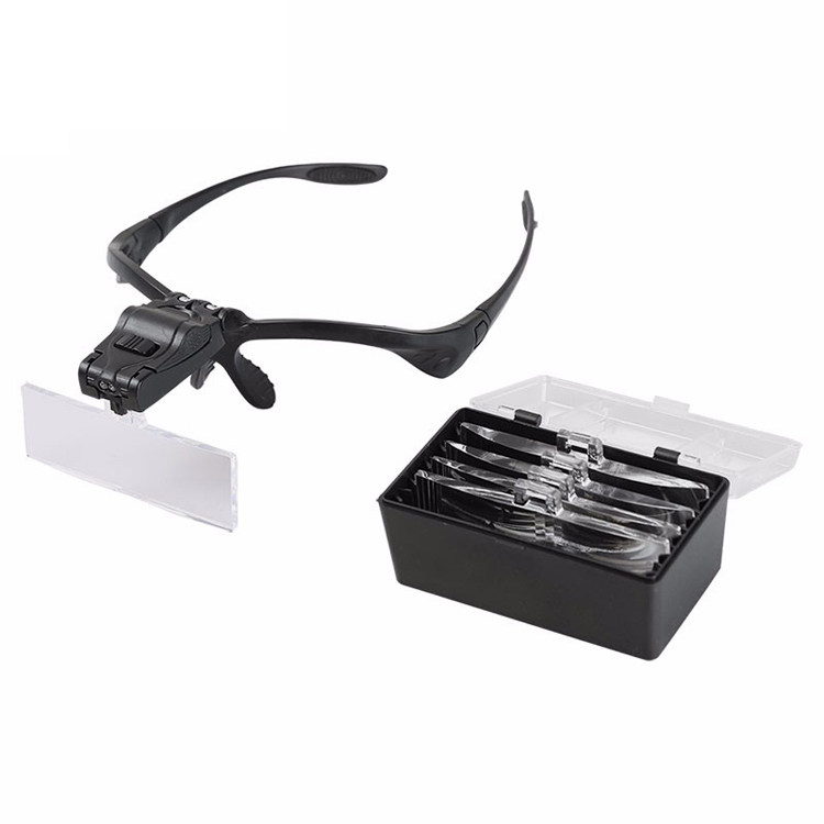 Увеличительное стекло с креплением на голову, увеличительное стекло со светодиодной подсветкой для ремонта часов, увеличительное стекло 9892B Hd, увеличительное стекло, оптовая продажа