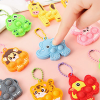Jouets originaux et amusants, porte-clés animaux de dessin animé mignons, jouet de décompression en PVC et silicone souple, petits objets pour sacs d'école