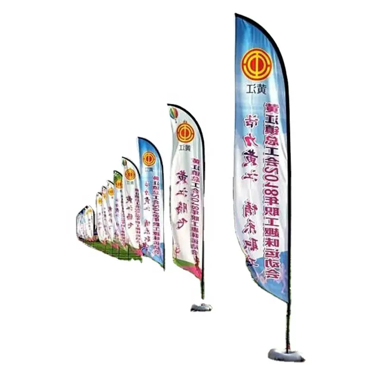 OEM hızlı teslimat ile sıcak satış afiş gözyaşı plaj bayrağı kutup bayrakları logo bayrağı toptan