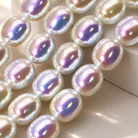 Perles de verre ovales irisées 8x10mm pour la fabrication de bijoux en gros
