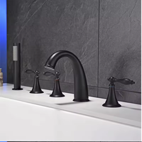 Robinet de baignoire noir mat avec main de douche