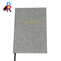 Diario de lino de tapa dura B6 personalizado OEM de moda para marca de diarios de viaje premium, regalo promocional de alta gama con grabado láser