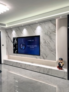 Mobile <span class=keywords><strong>TV</strong></span> Moderno di Lusso per Soggiorno, Mobile <span class=keywords><strong>TV</strong></span> a Parete in Ardesia, Arredamento in Legno per Soggiorno - Product Image 4