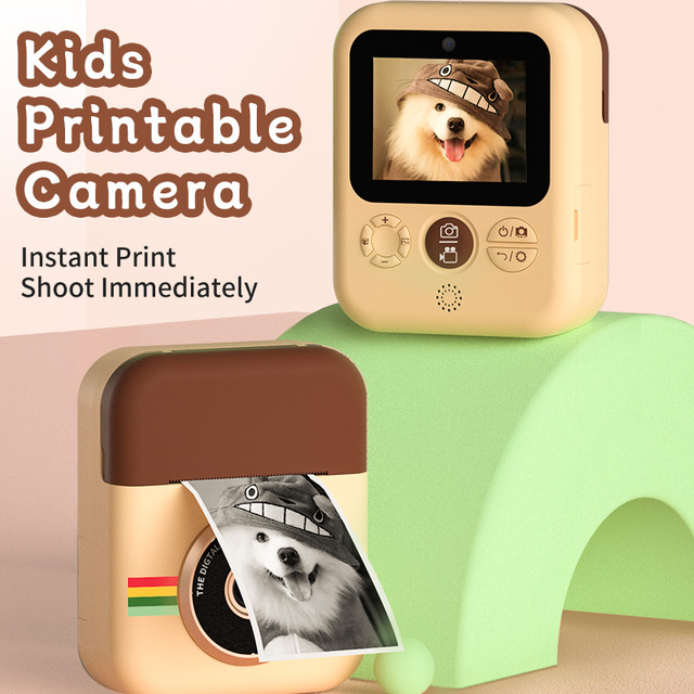 Instant Print Camera Children Digital Camera for Kids Thermal Printer Toy Camera with 2.4 Inch IPS HD Screen Boys Girls
