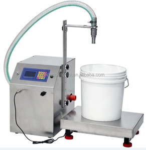 Machine commerciale semi-automatique pour le remplissage de bouteilles en verre de gel et de liquides (détergent lessive, liquide vaisselle, boissons) avec pesage quantitatif de haute précision - Product Image 6
