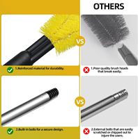 Outils de nettoyage de gouttières à partir du sol, brosse de nettoyage de gouttières réglable de 10.5 pieds avec rallonge, kit de nettoyage de toiture robuste