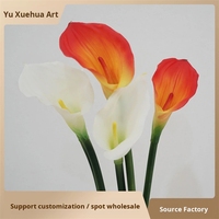 LUYI-Calla Lily Bunga Buatan Berkualitas Tinggi Tekstur PVC Lembut Seni Floral Pernikahan Buket Tangan Dekorasi Ruang Model Rumah