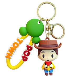 Porte-clés en caoutchouc PVC 3D authentique, Blanche-Neige, Elsa, Princesse Briar Rose, <span class=keywords><strong>Ariel</strong></span>, Kawaii, Belle, pendentif porte-clés - Product Image 1