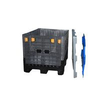 1140*980*730mm Protection contre l'eau/la saleté Caisse pliable Poubelle en plastique avec couvercle